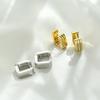 HECHENG,Geometric Small Hoop Earrings for Women, Rectangle Square 18Kplated Zircon ,Earring Gold Copper Color