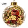 Decorative Acrylic Christmas Ornaments Tree Crystal Ball Pendant with LED Light, Built-in Christmas-themed Theme Hanging Charms Pattern Design,