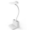 Desk Lamp with Pen Holder Adjustable Gooseneck Reading Lamp with 3 Light Modes Rechargeable LED