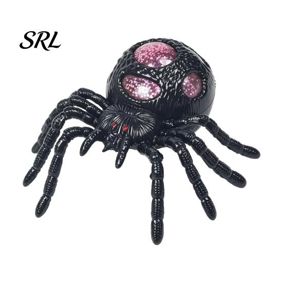 Fake Spider Prank Toy 1/4Pcs Halloween Glitter Squeeze Toy, Stress Relief Realistic Scary Lifelike Party Decoration Decompression