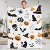 Soft Blankets Horror Halloween Pumpkin Bat And Ghost Throw Blanket Trick or Treat Flannel Bedspread For Home Decor Bed Cover