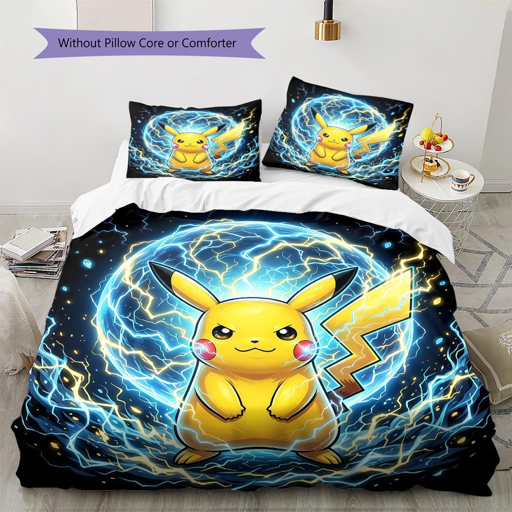Pikachu Soft and Comfortable Duvet Cover,Children's Bedding Set Gift,Extra Large Size, Various Sizes Available -HYQ66