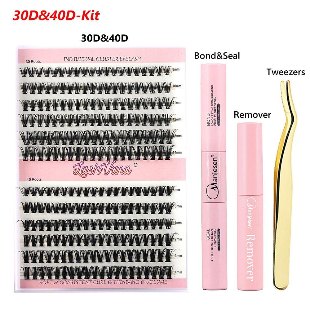 Natural Look 120/144/240 Pcs Lash Clusters DIY Eyelash Extension Kit for Beginners