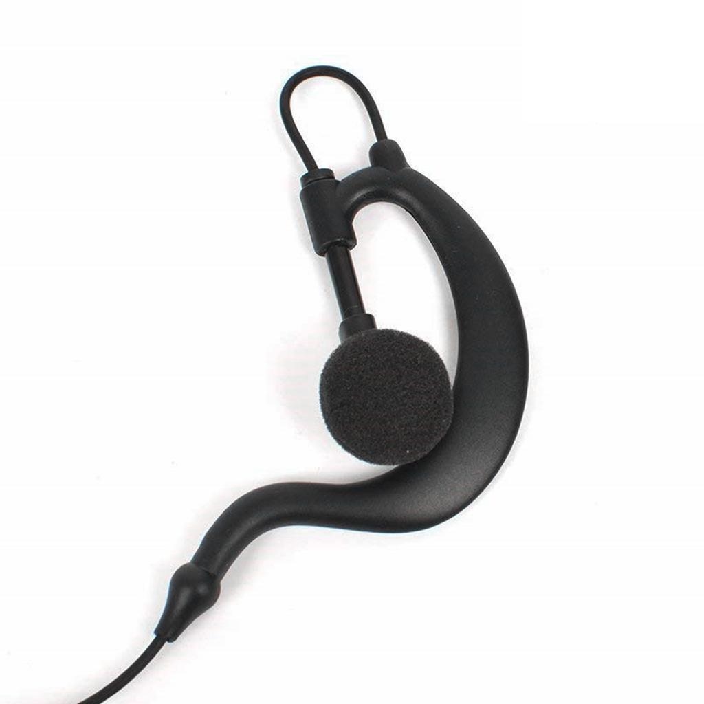 3.5mm Ear Hook Headset for Walkie Talkie Single Ear Radio Earpiece Single Earphone with Coiled Cable