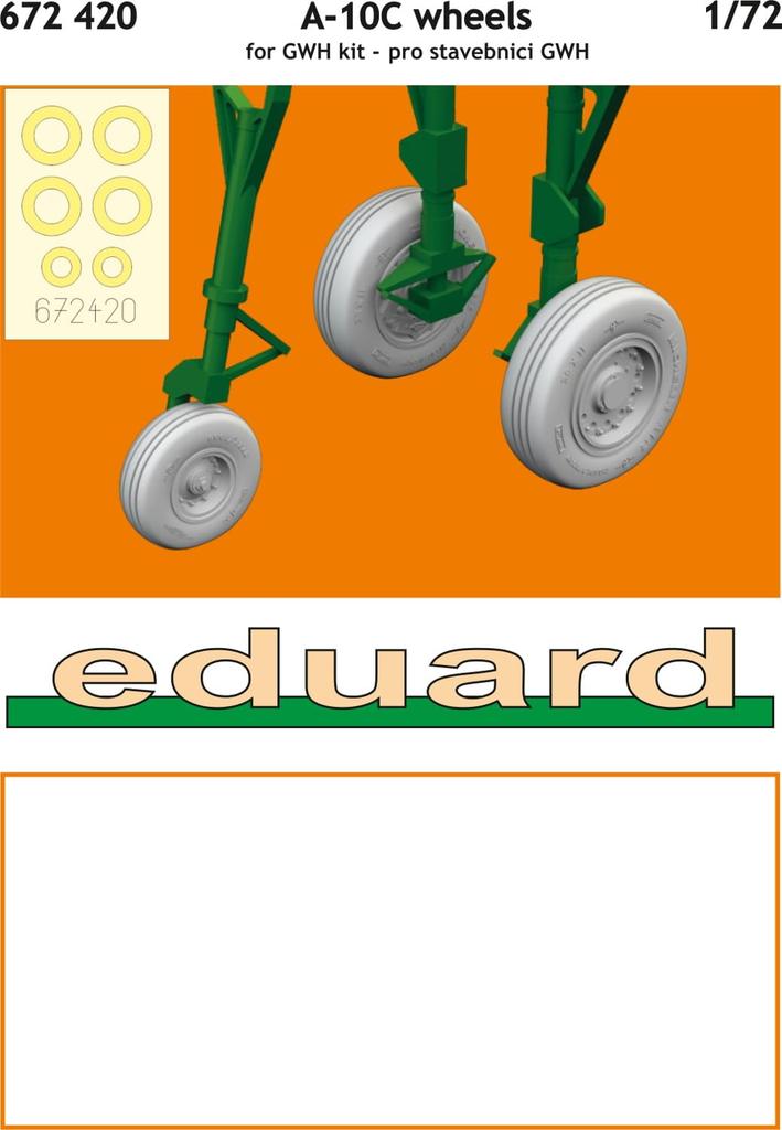Eduard 1/72 Колеса A-10C (для Великой китайской стены) Детали для пластиковой модели EDU672420 (Самолет)