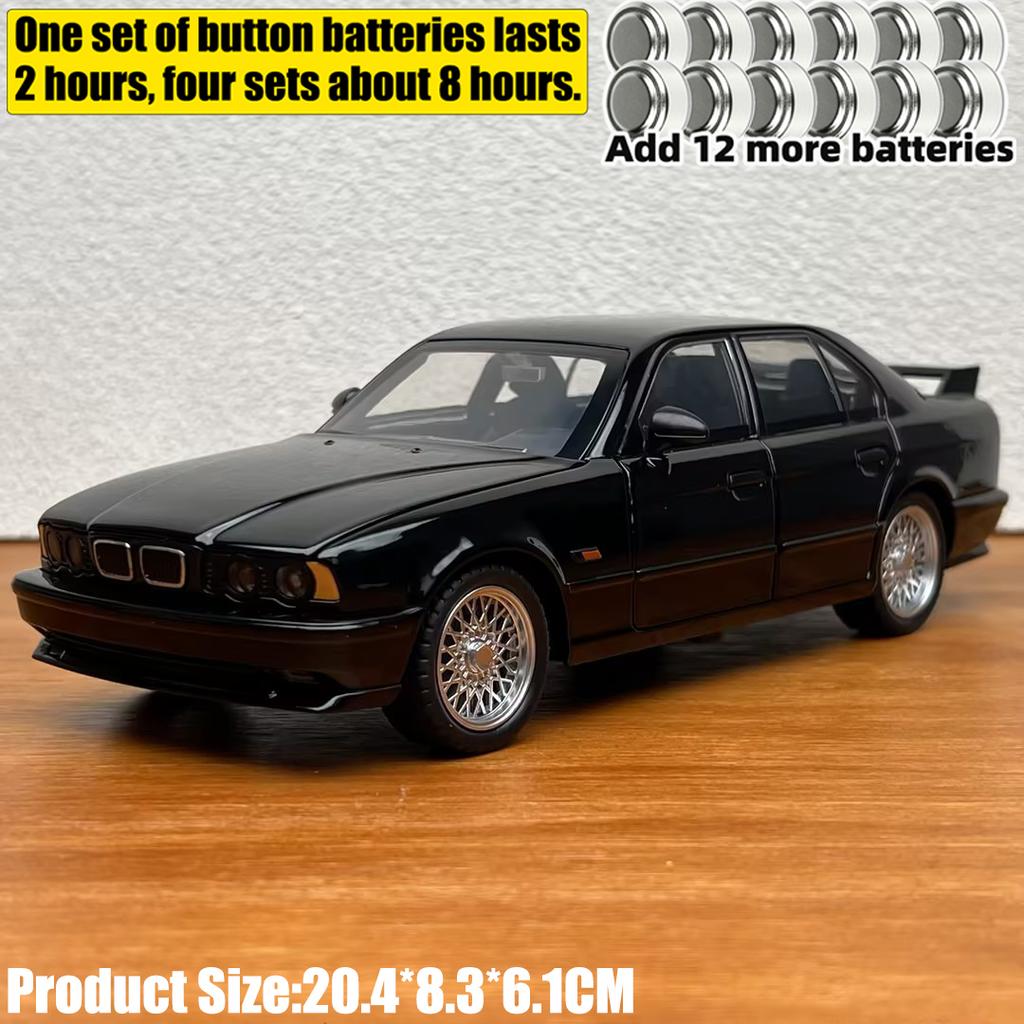 1:24 Металлическая литая модель автомобиля из сплава, совместимая с BMW M5 E34, Немецкий исполнительный спортивный седан, Домашний декор, Настольный дисплей, Подарок