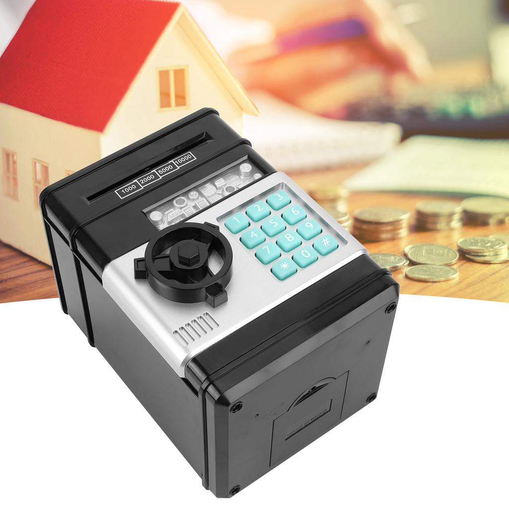 Электронная Копилка Моделирование Банкомат Пароль Копилка Наличные Монеты Сберегательная Коробка Подарок для KidBlack