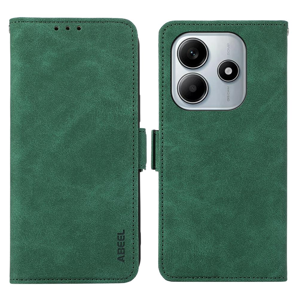 ABEEL Для Xiaomi Redmi Note 14 4G (164,84мм) Чехол из искусственной кожи, фолио, подставка, просмотр, блокировка RFID, чехол для телефона