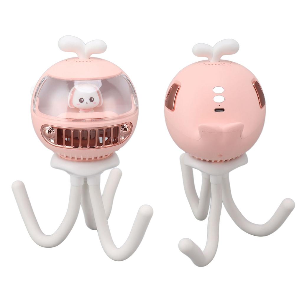 Baby Stroller Fan 4 Speed Quiet Rechargeable 120 Degree Rotatable Bug Repellent Flexible Clip On