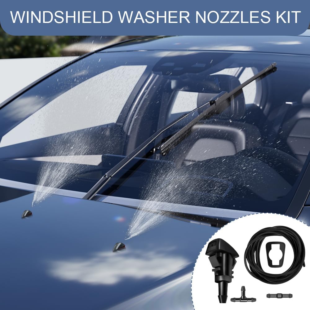 Rebvugr Windshield Washer NozzWiper nozzle kit  oil pipe with connector car windshield oil pipe replacement automotive parts suitable for Chrysler