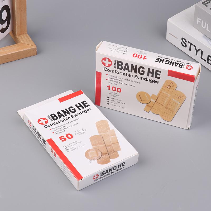 50/100 шт. водонепроницаемые пластыри бинты первая помощь медицинский антибактериальный пластырь для ран 4 размера домашние дорожные наборы для экстренной помощи
