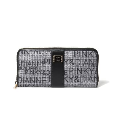 Pinky Diane Круглая молния Длинный кошелек Твид Женственный Хранение PDLWGAT4 Черный и [Смешанный твид] Женский