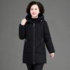 Thick Hooded Cotton Coat for Middle-Aged and Elderly Mothers Loose and Warm Cotton Jacket for Women