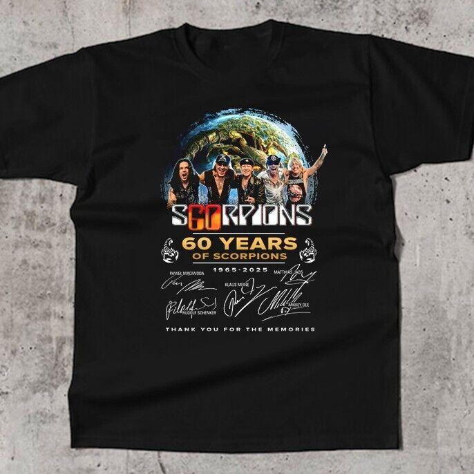 Новая рубашка SCORPIONS 60 YEARS TOUR 2025 Подарок для фанатов Унисекс S-5XL Рубашка UB486 Унисекс Футболка
