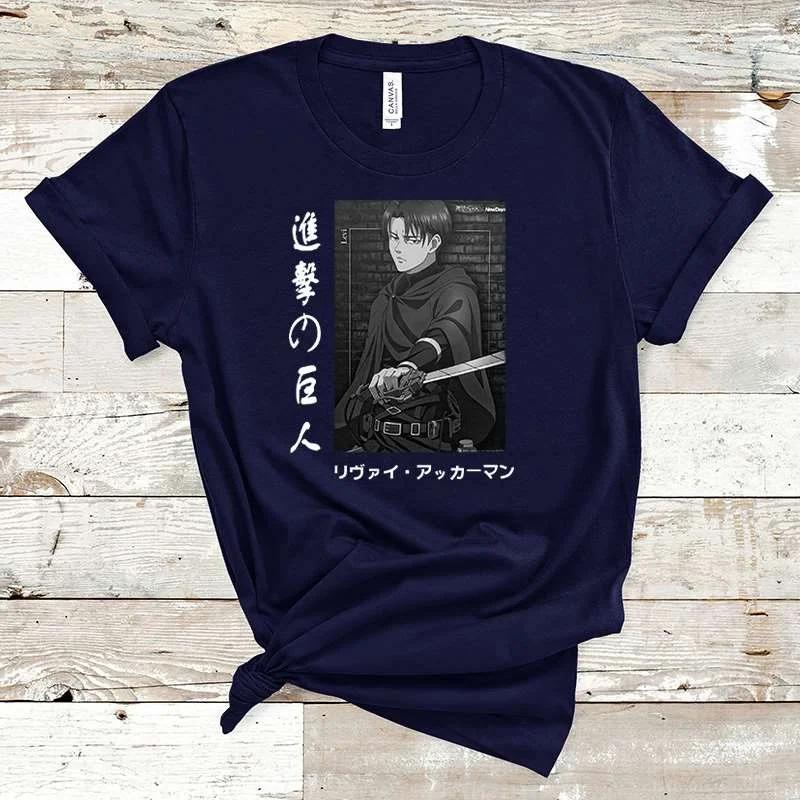 Summer Hot Anime Levi Ackerman Clothing Female Loose Women T-shirt Punk Dark Grunge Streetwear Ladies Top Gothic T Shirts
