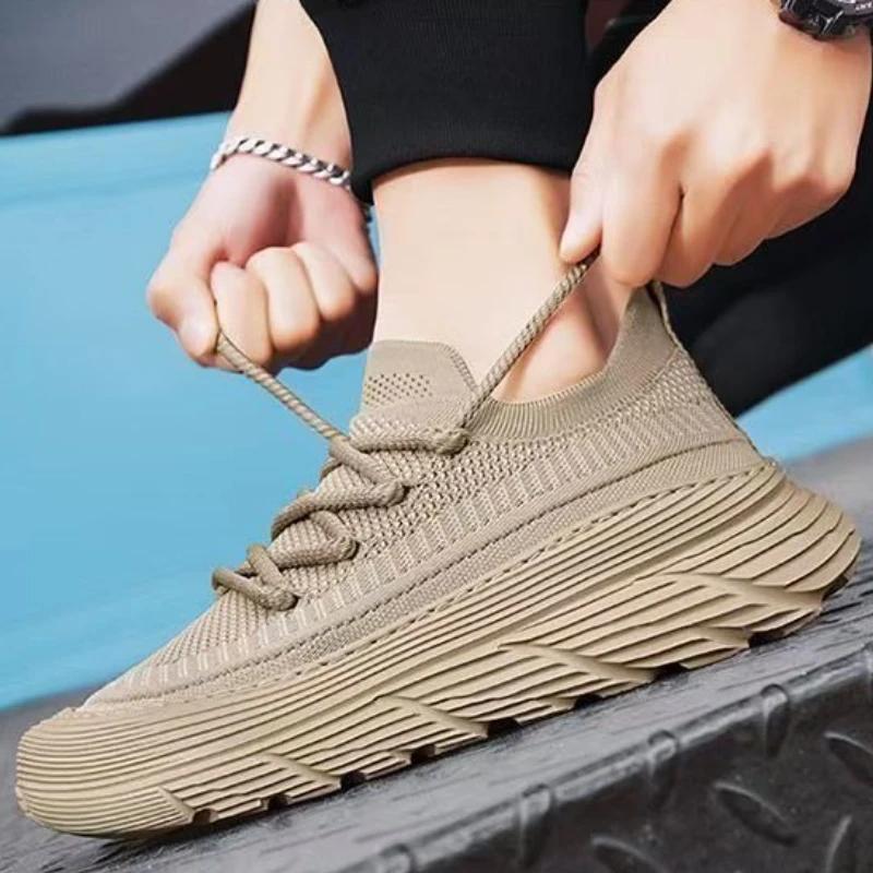 Fashion Sneakers Korean Style Height Increasing Men's Casual Shoes Sports Plain Vulcanize Walking Adults Common In Promotion Male Shoe