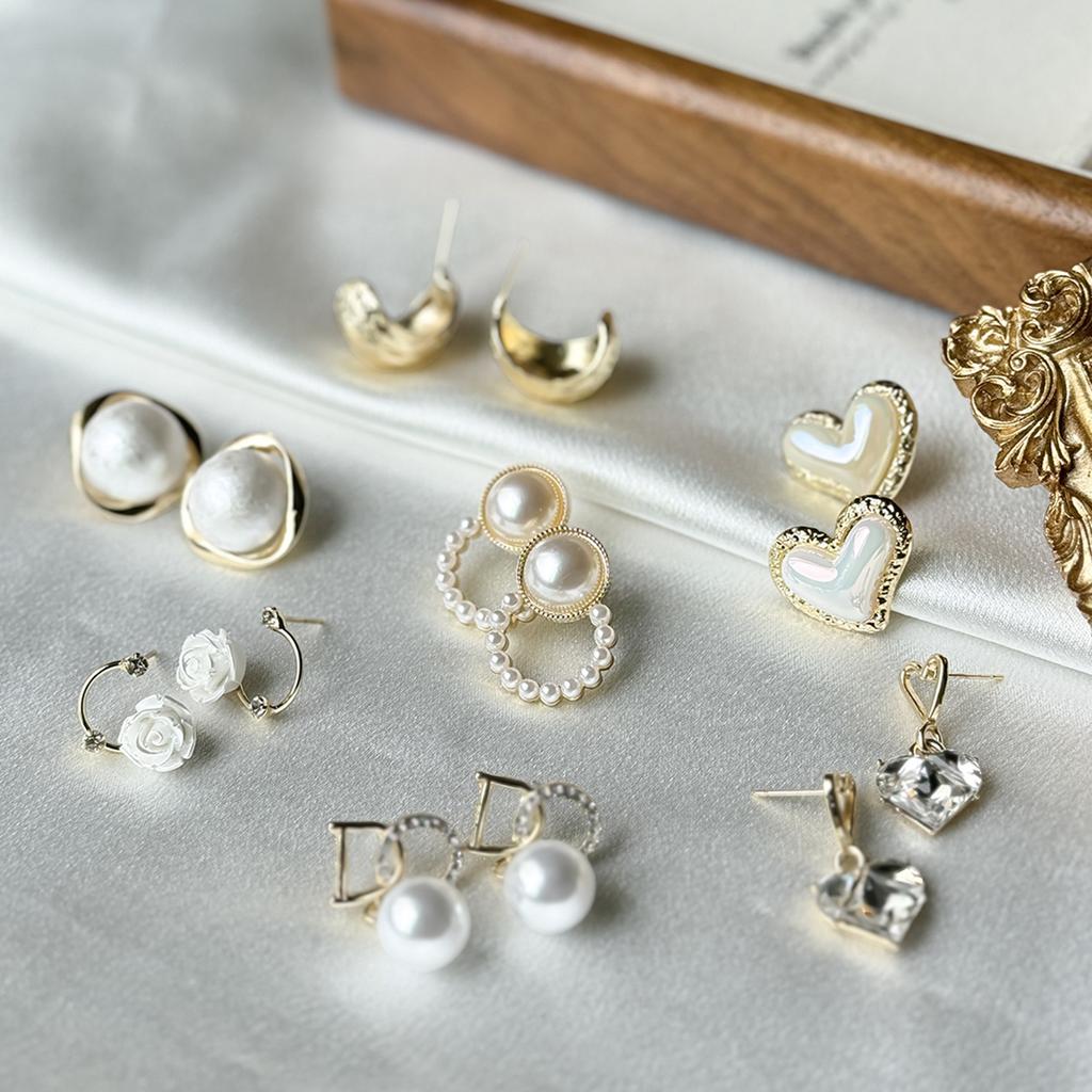 925 Pearl Earrings Women'S Simple Temperament Versatile Stud Earrings High Quality Advanced Sense 925 Niche Earrings