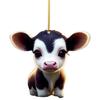 Cartoon Cow Christmas Tree Ornament Creative Cute Car Pendant Atmosphere Decoration Hanging Pendant Home Tree Decor Accessories