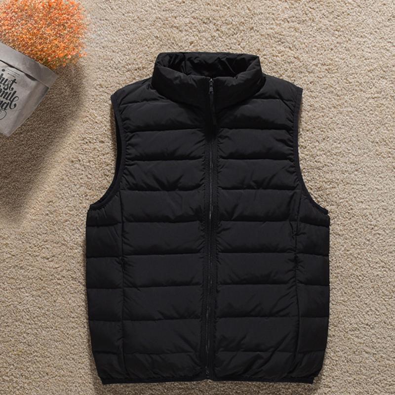 Winter Women’s Solid Lightweight Vest Down Coats Stand Collar Zipper Up Sleeveless Quilted Warm Down Jacket Thicken Loose Vest Short Puffer Jacket