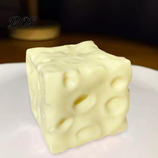 Large Cheese Toy Shapeable Squeeze Toy, Block Sensory for Stress Decorative Relief Relief, Moldable Cube Pinch Home Office Classroom Anxiety