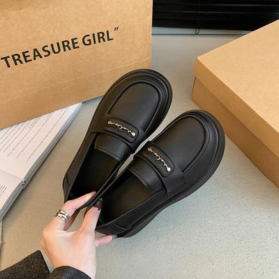 Женские пенни-лоферы на толстой платформе из искусственной кожи, удобные, с круглым носком, деловые, повседневные, нарядные, офисные, прогулочные лоферы для женщин