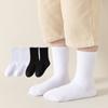 5Pairs/set Kids Boys Girls Back To School Socks Lot Pure Color White Black Gray Uniform Crew Socks Children Style