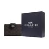 New COACH SignatureCanvas High Quality Leather Wallet Medium Size Women's Walnut Wood With Black Accents CW786-IMXAQ