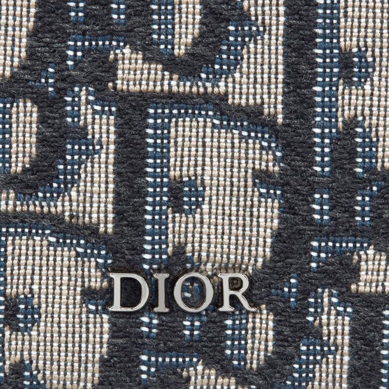 Dior Logo Compact Jacquard Wallet Men wallet Beige Black 2ESBC072YSE-H27E