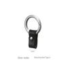 Men's Metal & Leather Car Keychain with Round Buckle