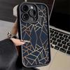 Чехол для телефона iPhone 17 Air 16E 15 16 Pro Max Геометрический Мраморный Рисунок Чехол 14 Plus 13 12 Mini Мягкий Силиконовый Fundas