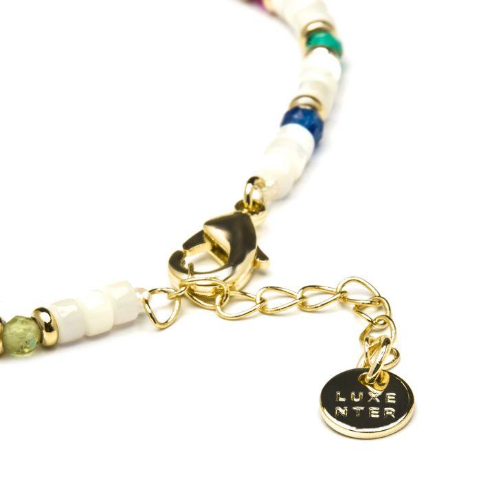 Bracelet - Luxenter - Xolau - Nacre blanche - finition or 18k - 16 cm + 3 cm d'extension