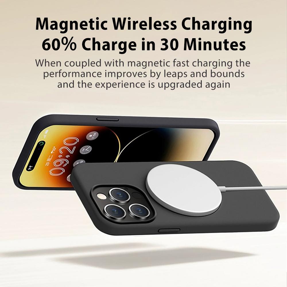 For Magsafe Liquid Silicone Magnetic Case For For Iphone 16 15 14 13 12 11 Pro Max 16 14 15 Plus Wireless Charging Back Cover