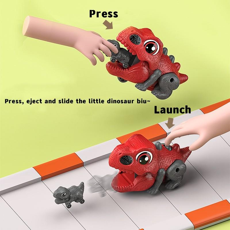 Toy Car Catapult Vehicle Dinosaur Shape Children Parent-child Interaction Gift for Boys Souptoys Inertial Taxiing