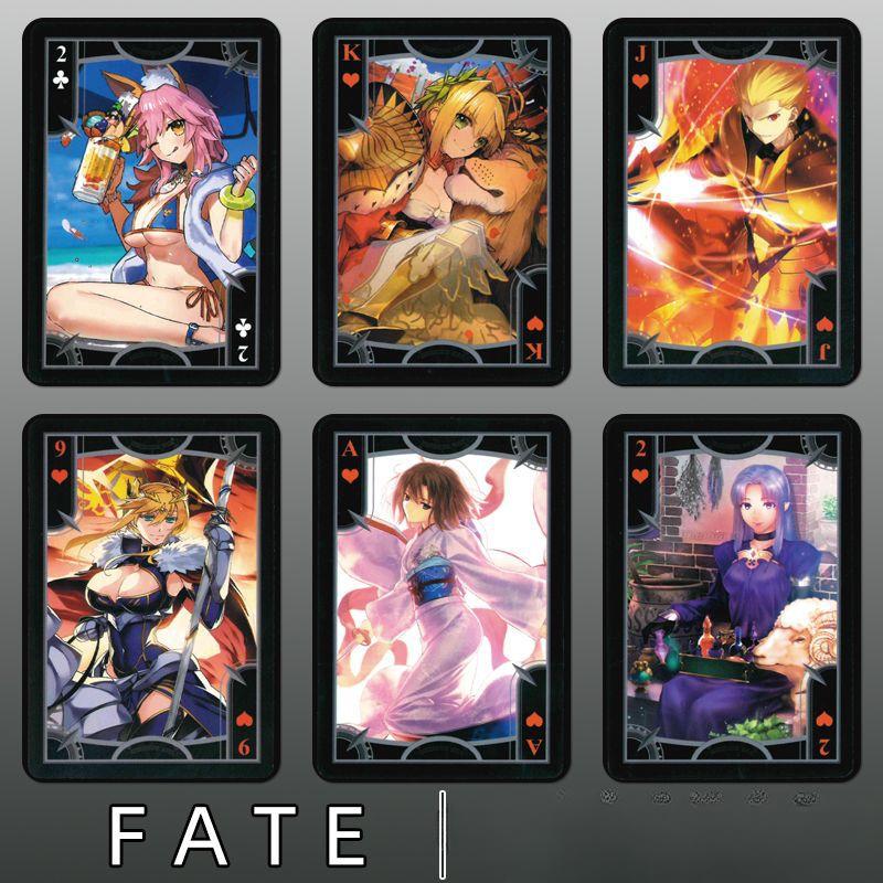 54 шт. Игровые Карты Fate / Grand Order Аниме Периферийные Карты Сабер Изображение Покер Мультяшные Игрушки Коллекция Подарок