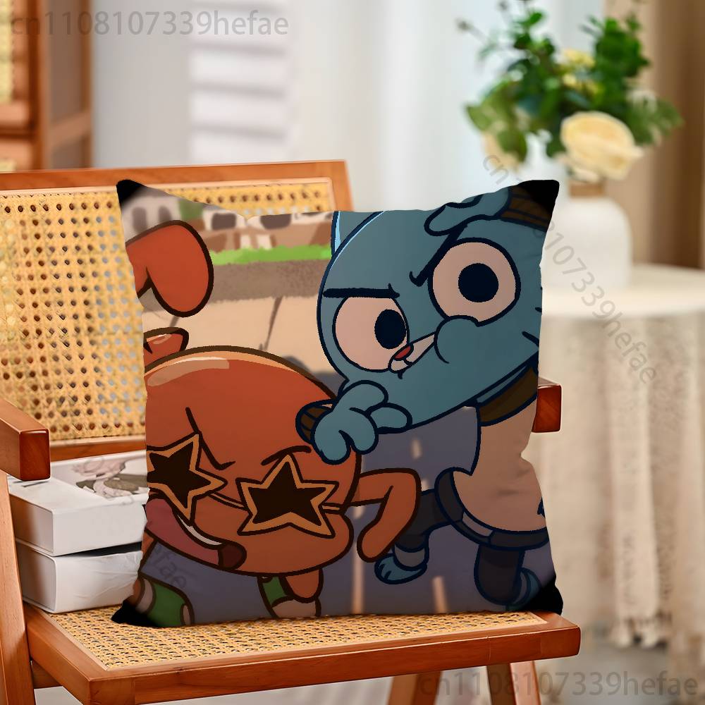 DDarwin And GGumball Pillow Cases for Bedroom Living Room Sofa Home Decor Polyester Cushion Cover with Zipper