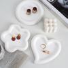 Creative Storage Tray Irregular Rings Jewellery Display Plate White Art Plaster Dish Home Desktop Decor Photography Prop Bowls