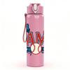 1PC Mama Baseball Bow Logo 750ml Color Plastic Sports Water Bottle Leakproof Flip Straw Lid Suitable for Sports Office Home Use