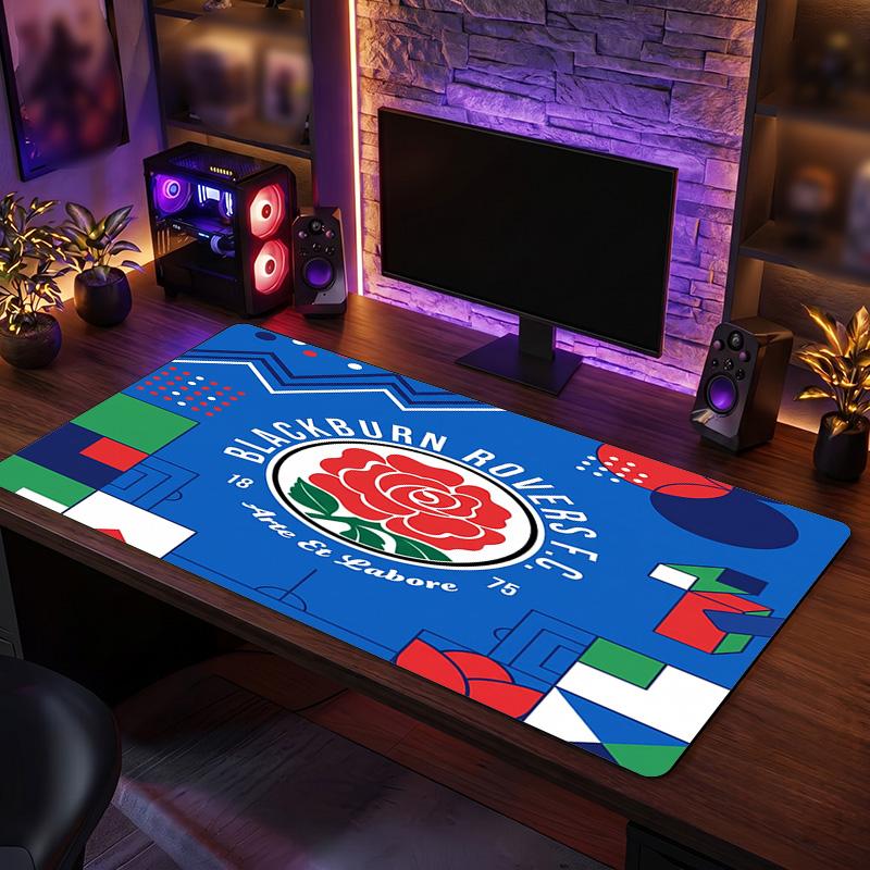 Blackburn Rovers Football Print Large Mouse Pad, Anti-Slip Extended Gaming Desk Mat for Office Home