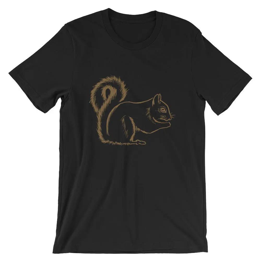 Squirrel Drawing Tattoo Style Cool Shirt Chipmunk Animal Lover African Pygmy Pet T Lazy Costume Sarcastic Shortsleeve Tee