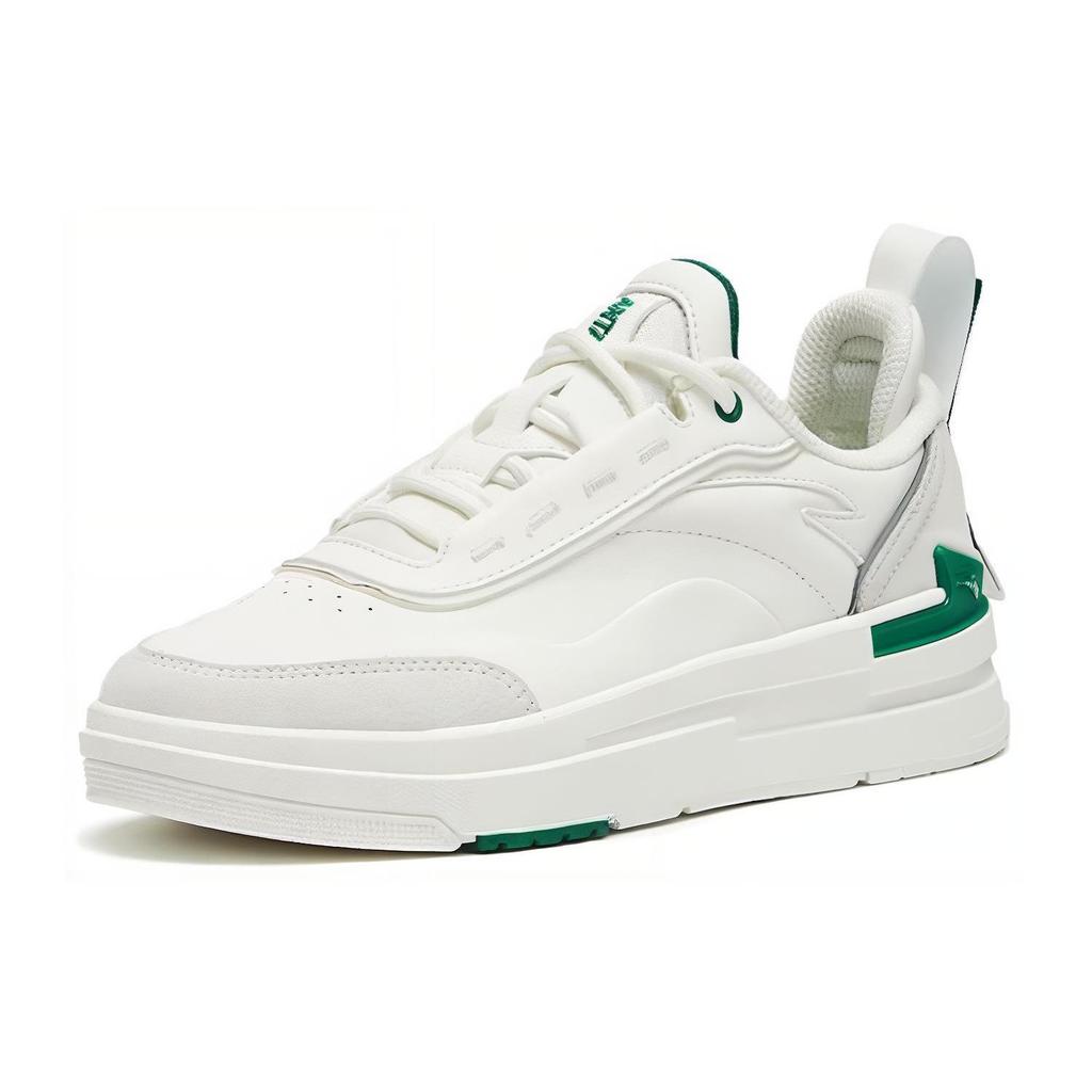Anta Bump Slip Resistant, Abrasion Resistant, Lightweight Low top Skateboard Shoes Men's White Green 912248068-1