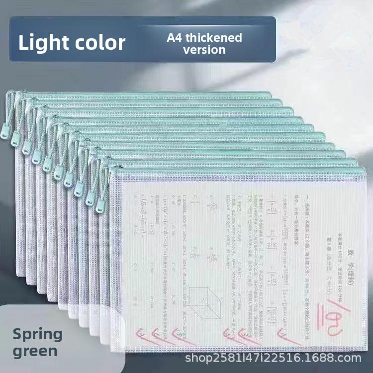 10PCS Zipper Mesh Bags A4/A5 Plastic Zipper Bags For Organizing Zipper Mesh Bags Waterproof Clear Travel Bags Office Supplies Document