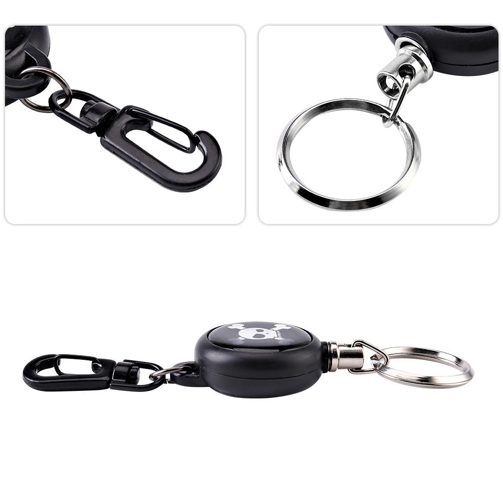 60cm Steel Wire Rope Retractable Carabiner Survival Keychain   Key