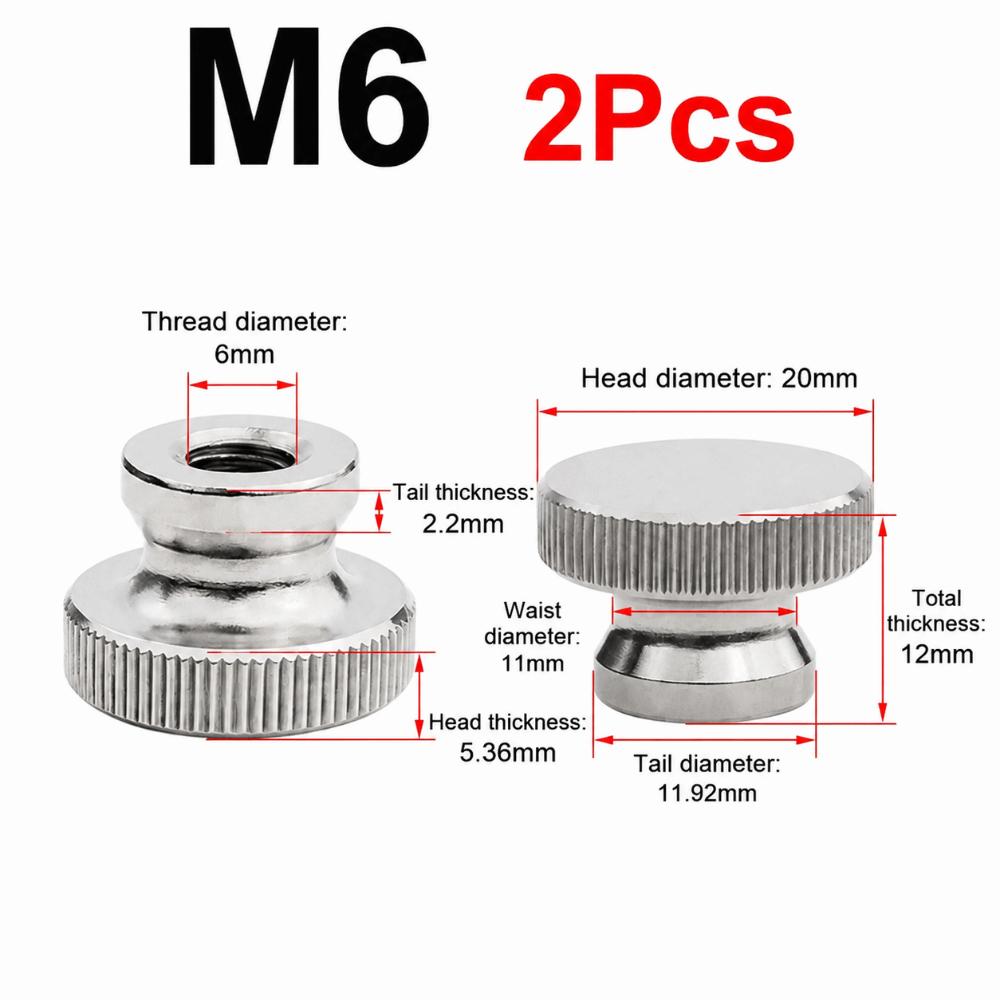 304 Stainless Steel Knurled Nut M3 M4 M5 M6 M8 M10 Hand Nut Durable Clamping Nut