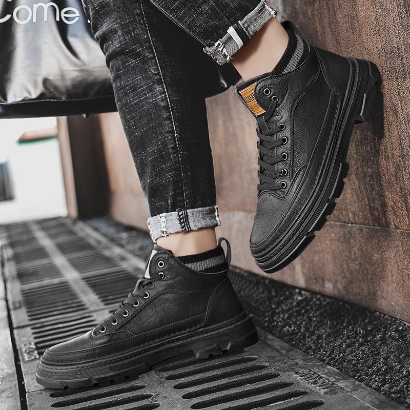Туфли мужские осенне-зимние новинки 2025 года ретро ботинки Martin мужские ботинки модные уличные корейская версия уличной модной обуви для мужчин