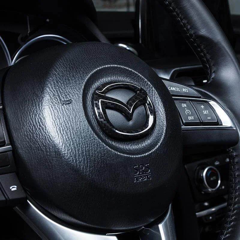 1 шт. Для Mazda 3 6 CX5 2 CX30 CX3 CX9 MX5 RX8 Axela Demio Atenza ABS Наклейка на центральную эмблему рулевого колеса автомобиля Автомобильный интерьер