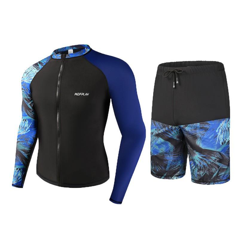 Mens Quick-Dry UV Protection Rash Guard Set Surfing Diving Swimming Water Sports