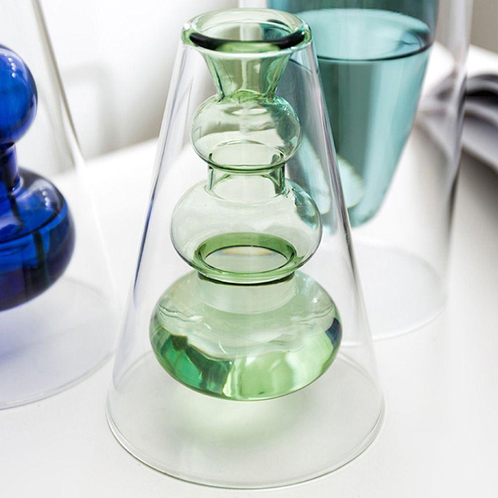 Террариум Домашнее украшение Двойная стенка Ваза для цветов Гидропонная прозрачная стеклянная ваза Стеклянная бутылка для растений