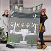 Airport Runway Map Print Blanket Soft Comfortable All Seasons Suitable Sofa Office Nap Travel Birthday Gift Christmas Present