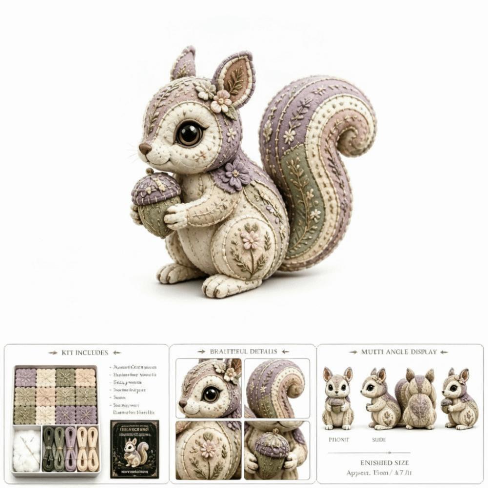 Floral Fabrics DIY Sewing Kit Creative Design Animal Toy Craft Fabric Sewing Kit  For Craft Lover