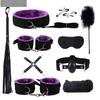 Повязка на глаза 10 шт./компл. сексуальный бондаж наручники кнут взрослая пара секс-игрушки инструменты набор эротические секс-игрушки для взрослых кожаные комплекты БДСМ
